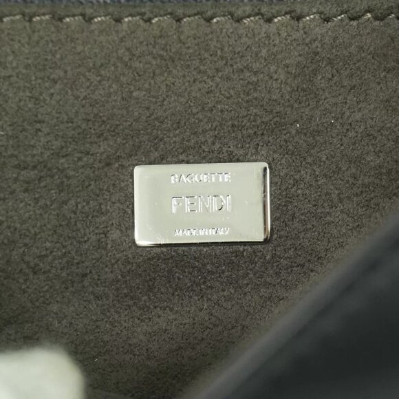 FENDI Micro Bucket Monster 8M0354 Leather 2way Shoulder Handbag Black Silver - Picture 10 of 12